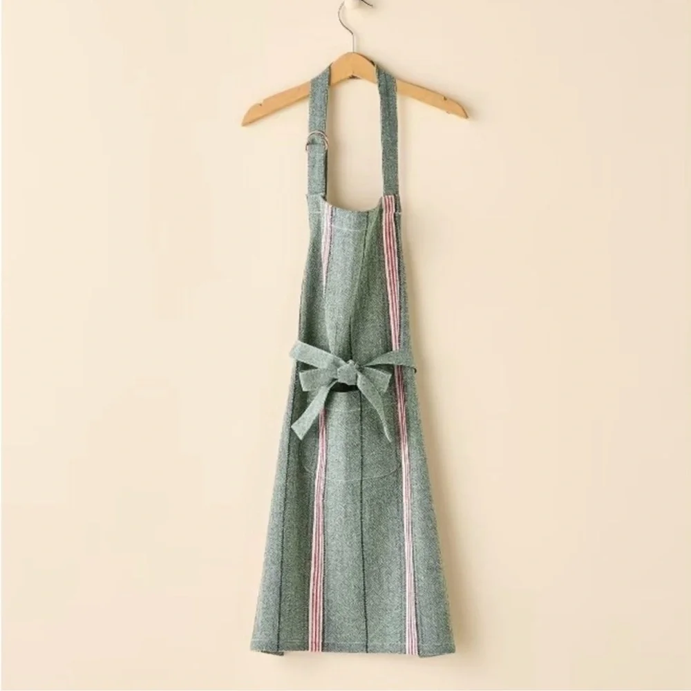Hearth & Hand Magnolia Christmas Holiday Baking Kitchen Kids Green Stripe Apron